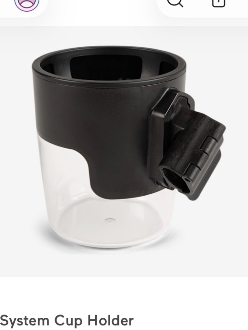 Black & Clear System Cup Holder with Clip